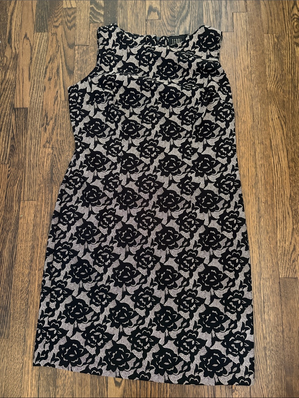 Teddi Black Floral Lace-Overlay Sheath Dress